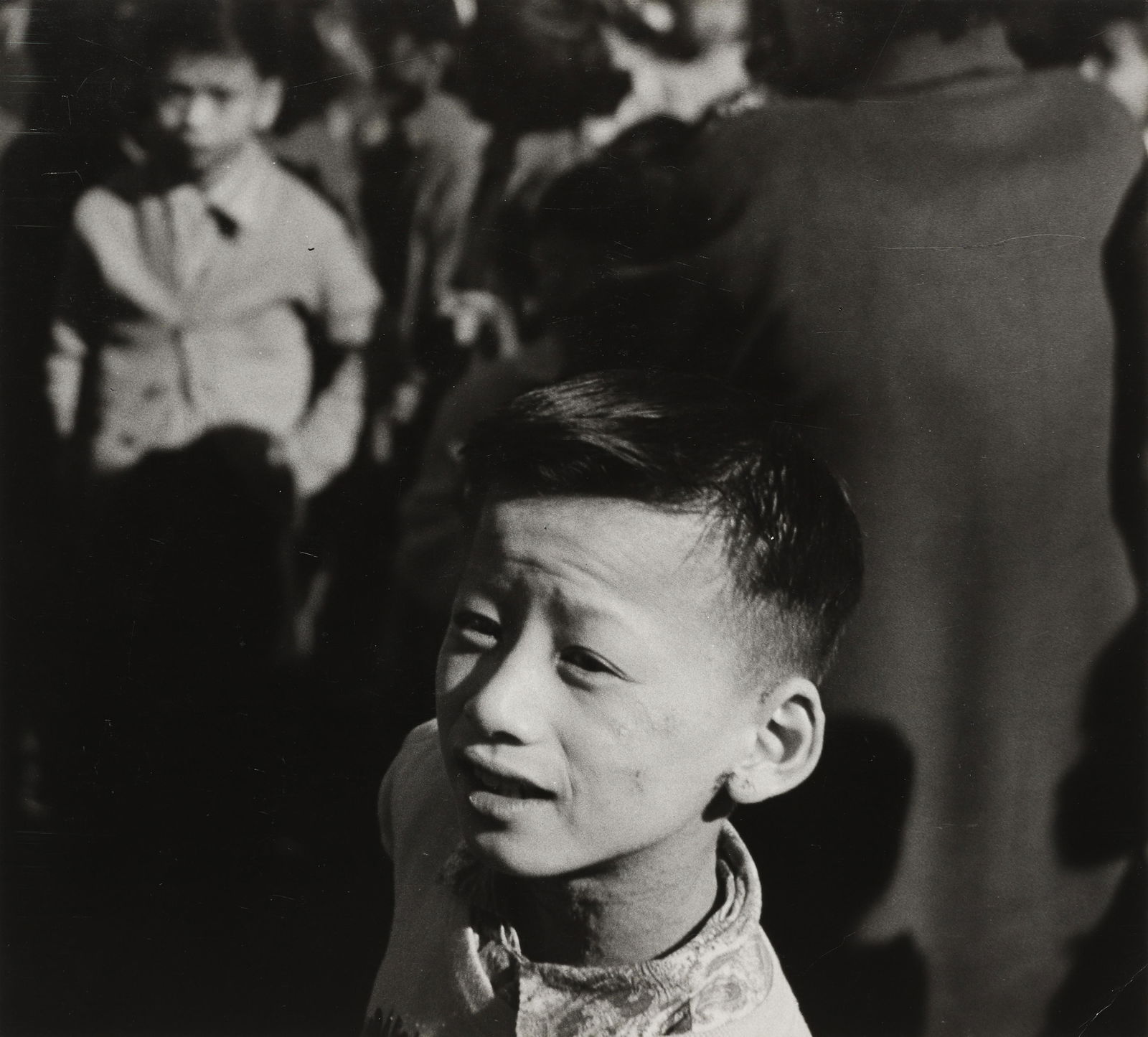MINOR WHITE - [Children], 1950: This vintage print of a hitherto unknown image is likely the only known example. This print was given to Minor White's dear friend and roommate William Giles, a fellow photographer, in 1959. Signed an