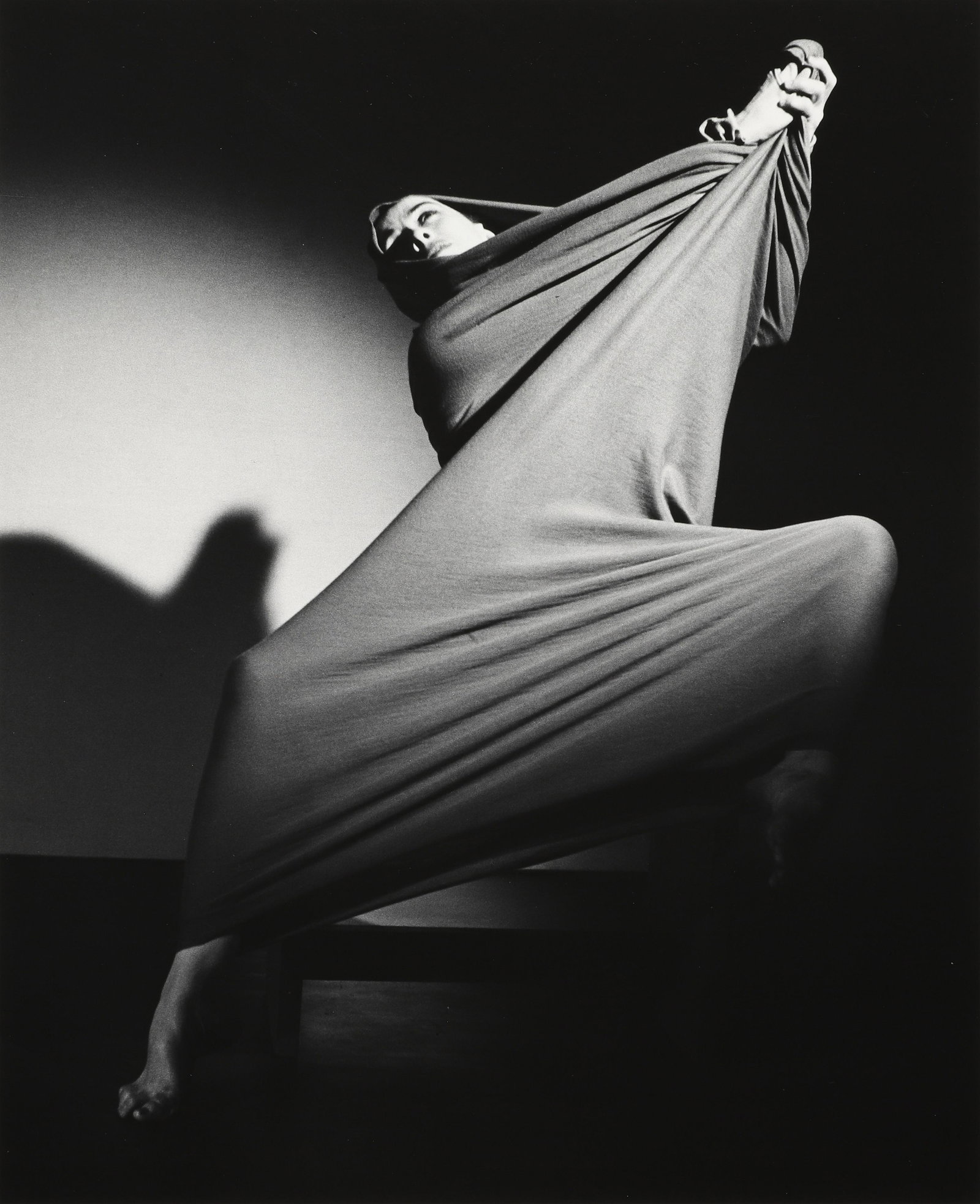 BARBARA MORGAN - Martha Graham â€“ Lamentation: Signed, titled and dated in ink on print margin recto. Signed, titled and dated on print verso. Overall sheet size is 16x20. Printed in 1980. Materials & Techniques: Silver Gelatin