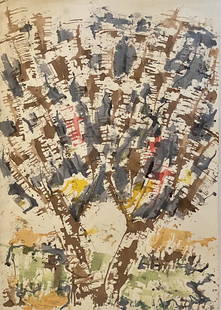 Michael Michaeledes (Cypriot/British, 1922 - 2015) (AR): Michael Michaeledes (Cypriot/British, 1922 - 2015) (AR), Hamerstead, England, 1955, watercolor and ink on paper, 50 x 35 cm. Provenance: Private Collection, New York, acquired directly from the artist