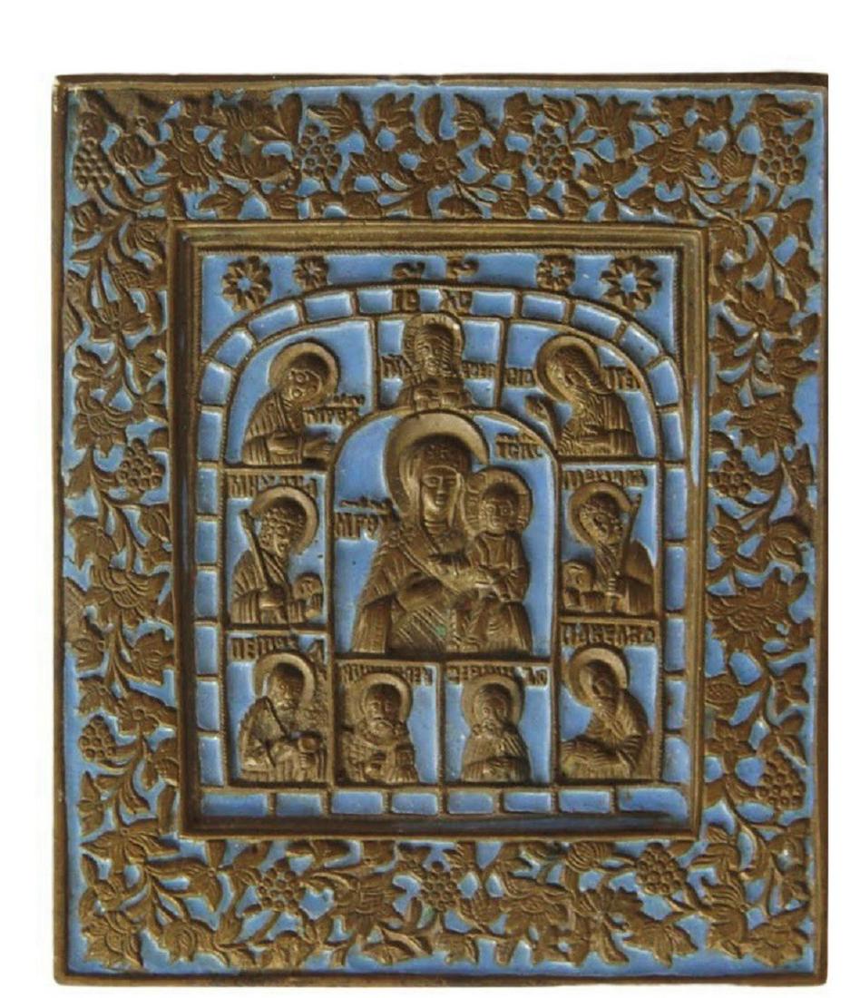 A 19th century Russian Orthodox enamel metal icon (1 of 1)