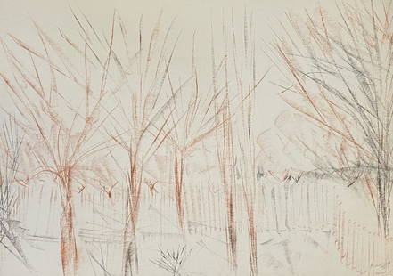 Michael Michaeledes (Cypriot/British, 1922 - 2015): Michael Michaeledes (Cypriot/British, 1922 - 2015) (AR), Hampstead, 1955, crayon and charcoal on paper, 56 x 39 cm. Provenance: Acquired directly from the artist by the current owner. (unframed)