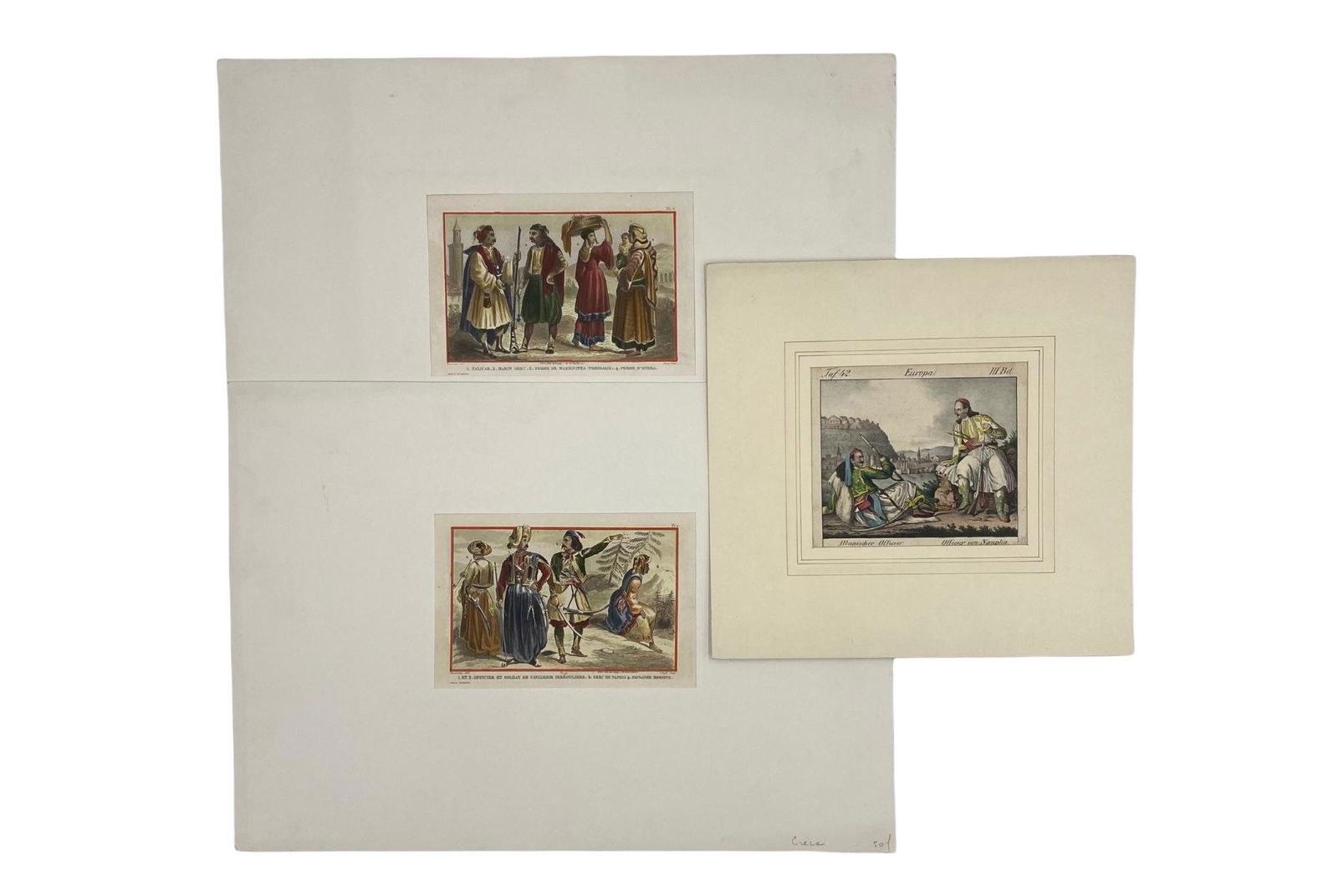 Three colored 19th century Philhellenic Greek related, colored steel engravings (1 of 4)