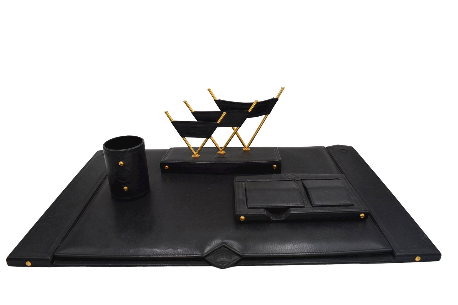 Gianni Versace Medusa black leather desk set (1 of 4)