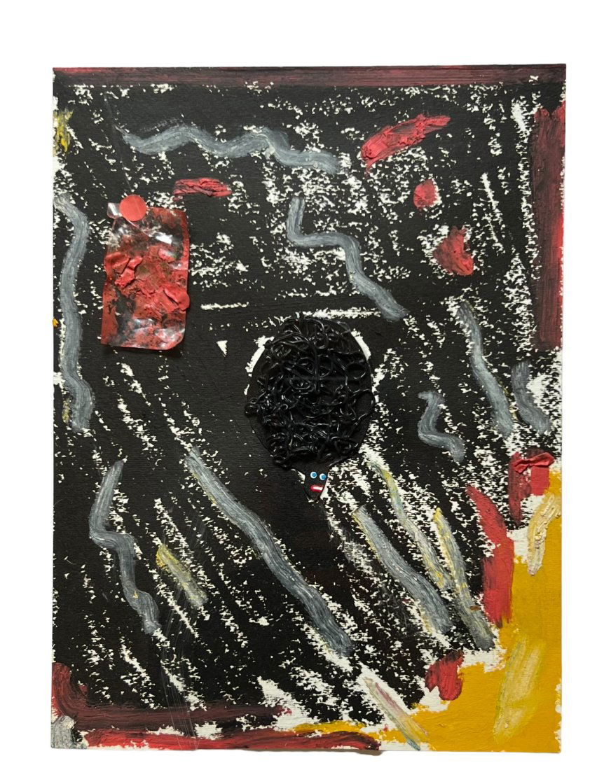 Devin Troy Strother (American, born 1986) (AR): Devin Troy Strother (American, born 1986) (AR), Untitled, 2018Acrylic paint, caulking, cut water color paper, oil paint and pencil on paper, 29 x 22 cm.Signed and dated on the verso. The work is frame
