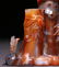A Qing Dynasty Carved Agate bamboo Pattern Brush Holder - 4
