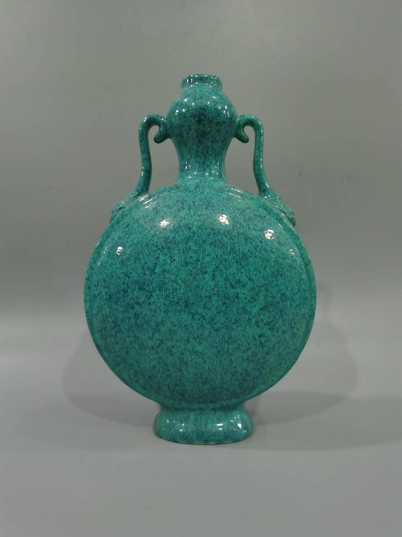 Lu Jun glaze double ear moon holding vase: H22CM D14CM