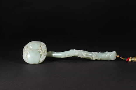 HOTAN YURUYI: Name HOTAN YURUYI Material JADE Dimensions L8CM H30CM Condition Additional photographs and Condition reports are provided by request as a courtesy to our clients, as such any condition
