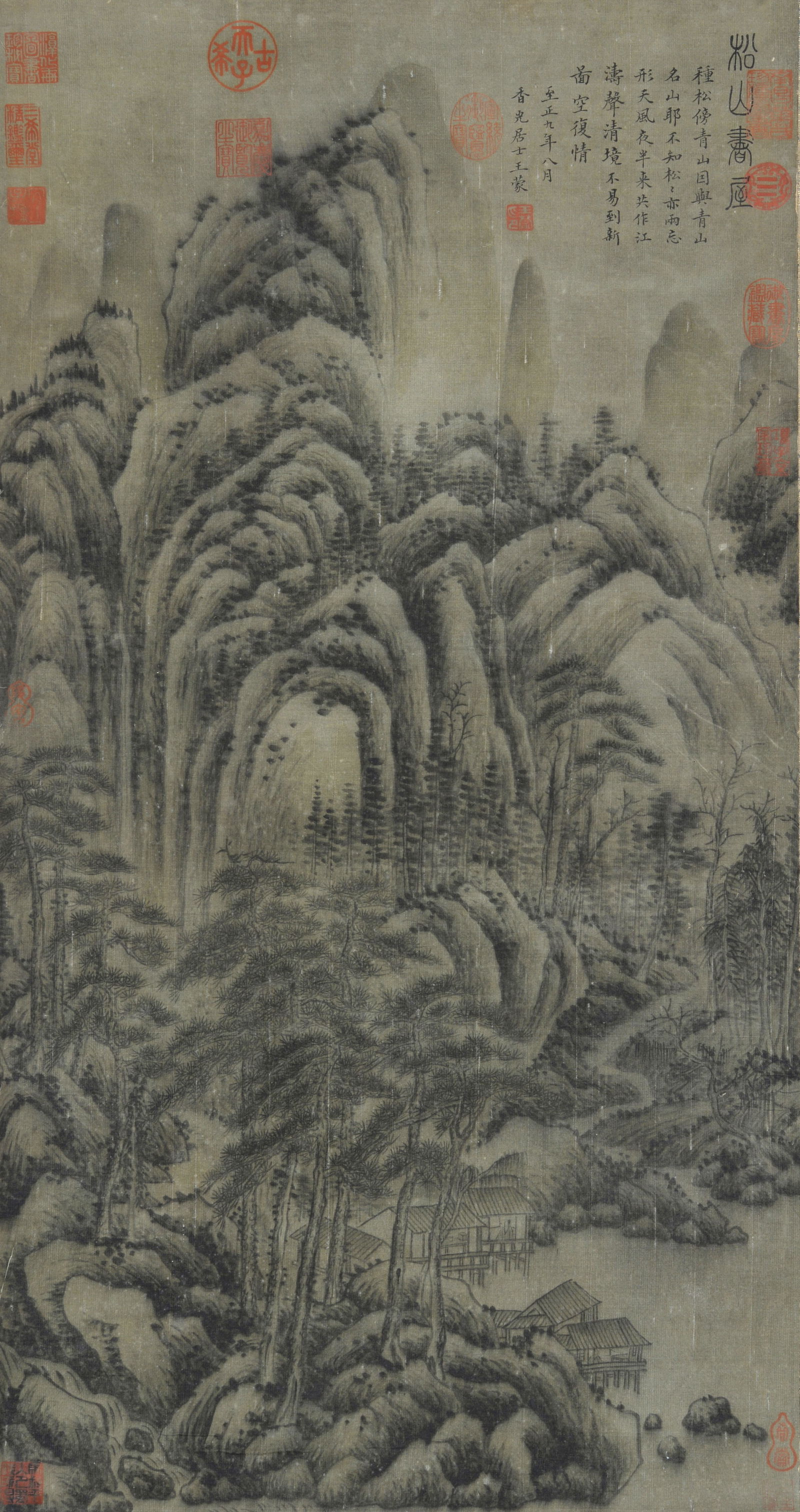 An ancient Chinese ink-wash landscape painting by Wang Meng: Name An ancient Chinese ink-wash landscape painting by Wang Meng Dimensions 97CM*51CM Condition Additional photographs and Condition reports are provided by request as a courtesy to our