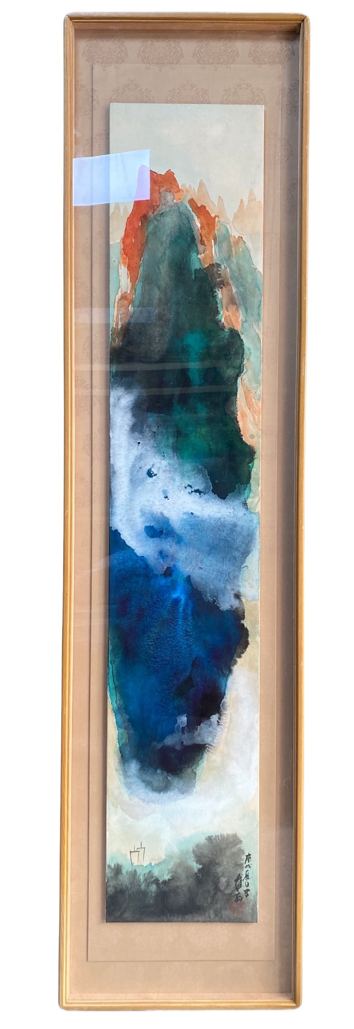 ZHANG DAQIAN SPLASH-INK LANDSCAPE PAINTING FRAME: Name ZHANG DAQIAN, LOTUS IN INK HANGING SCROLL Dimensions 139*26 167*41 Condition Additional photographs and Condition reports are provided by request as a courtesy to our clients, a