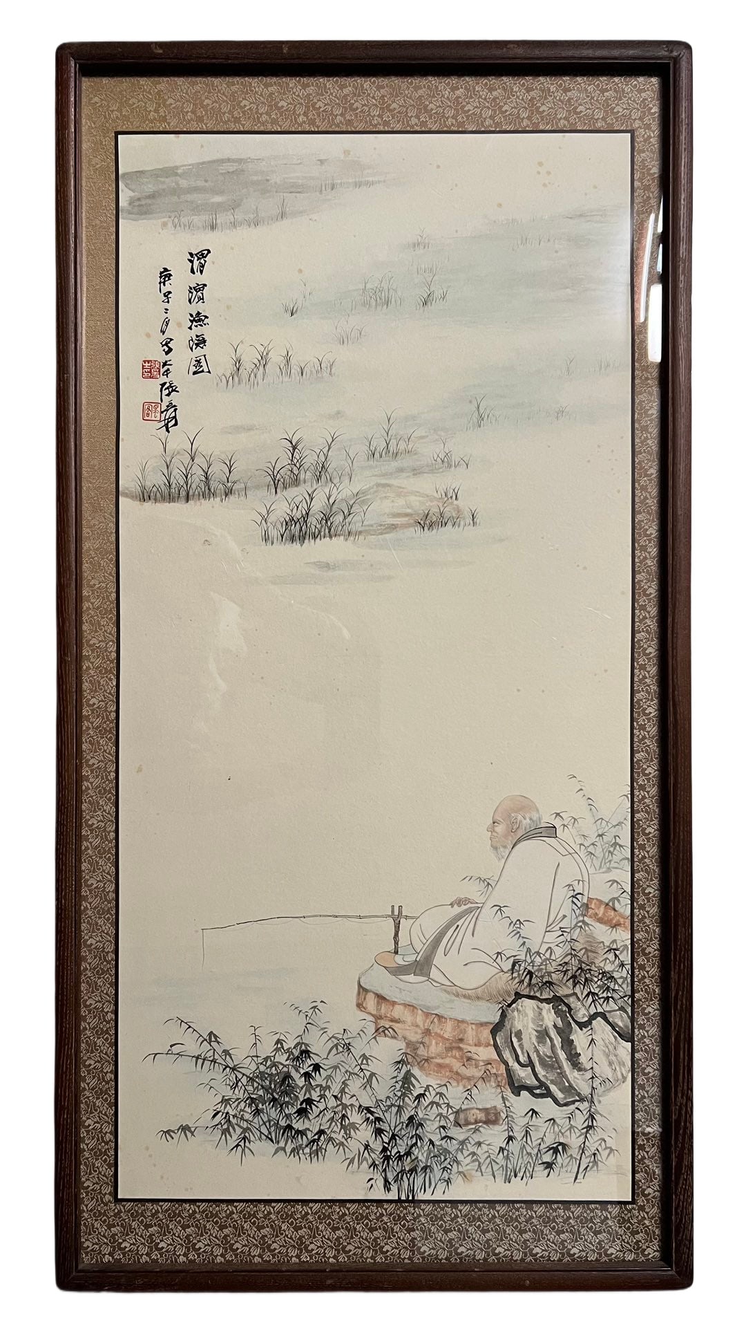 ZHANG DAQIAN PAINTING FRAME: Name ZHANG DAQIAN'S SPLASH-INK LANDSCAPE HANGING SCROLL Dimensions 90*46 cm Condition Additional photographs and Condition reports are provided by request as a courtesy to our clients,