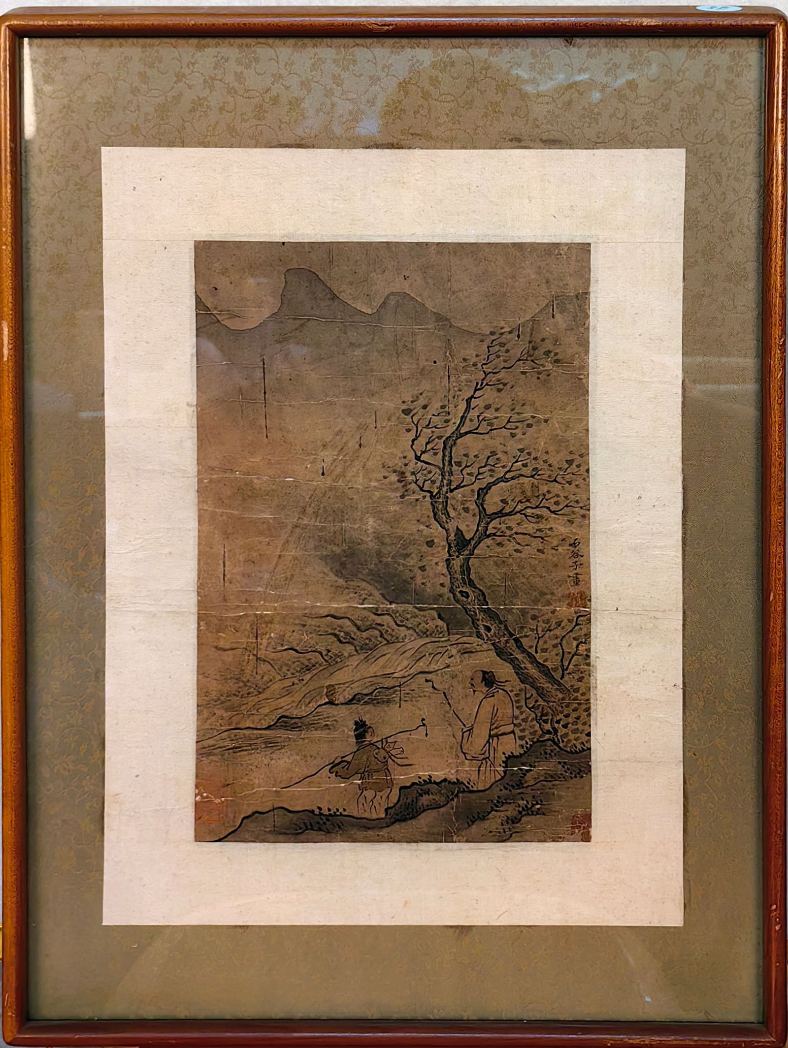Wang Meng, Attributed to, Chinese Landscape Painting On Silk, Mounted: Name Wang Meng, Attributed to, Chinese Landscape Painting On Silk, Mounted Dimensions 27x17cm Condition Additional photographs and Condition reports are provided by request as a
