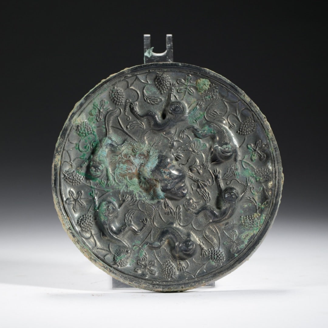 Bronze Ritual Round Mirror: Name Bronze Ritual Round Mirror Dimensions Length: 12.5cm Width: 12.5cm Height: 1cm Condition Additional photographs and Condition reports are provided by request as a courtesy to our