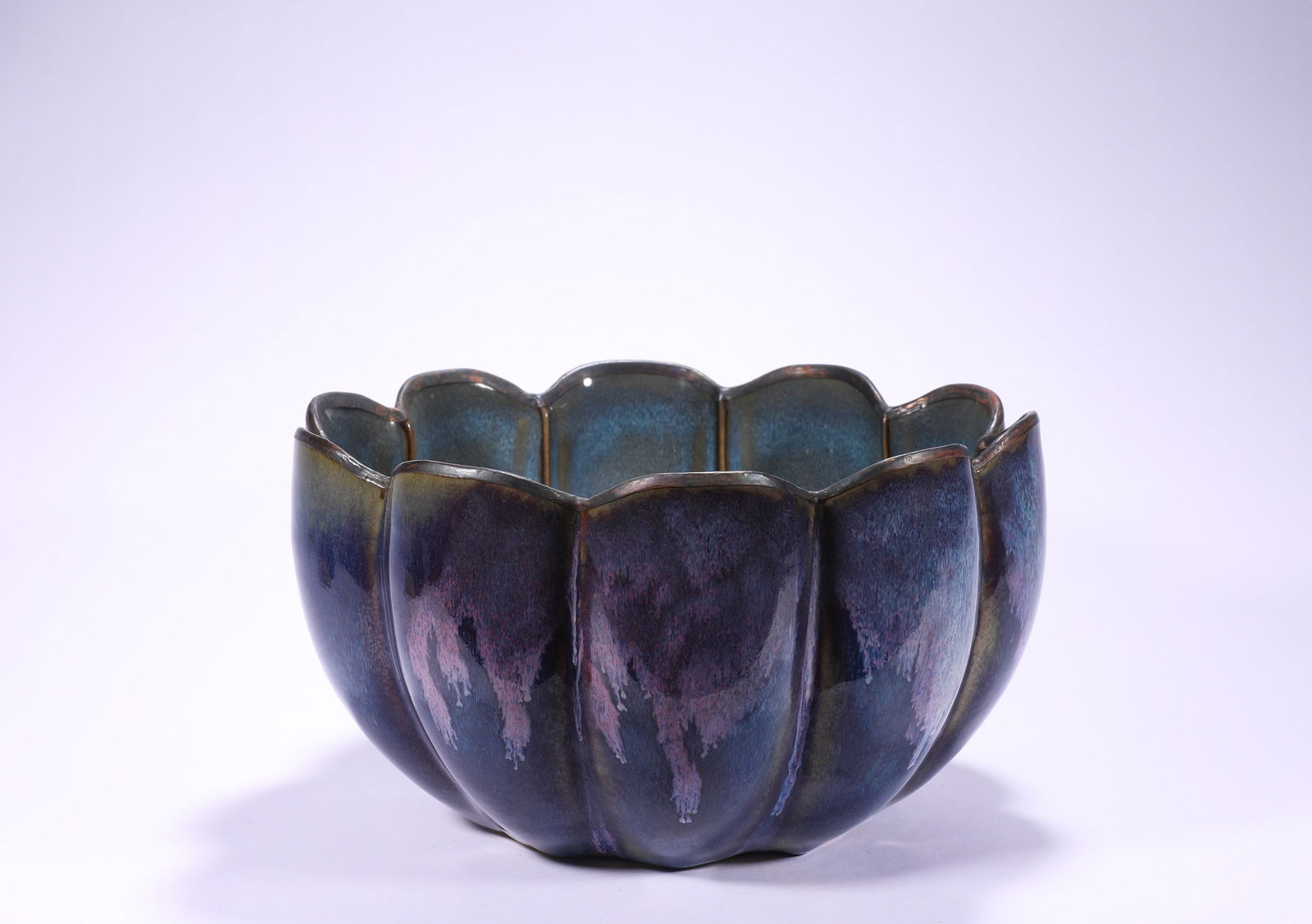 A flower-mouthed bowl from the Jun kiln of the Northern Song Dynasty (1 of 10)