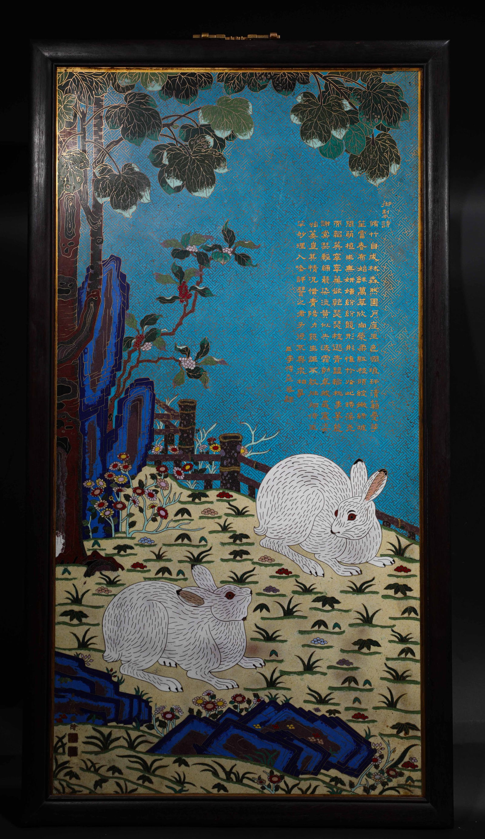 Qing Dynasty Qianlong copper enamel hanging screen: Name Qing Dynasty Qianlong copper enamel hanging screen Dimensions H:100cm W:52cm Weight:8000g Condition Additional photographs and condition reports are available upon re