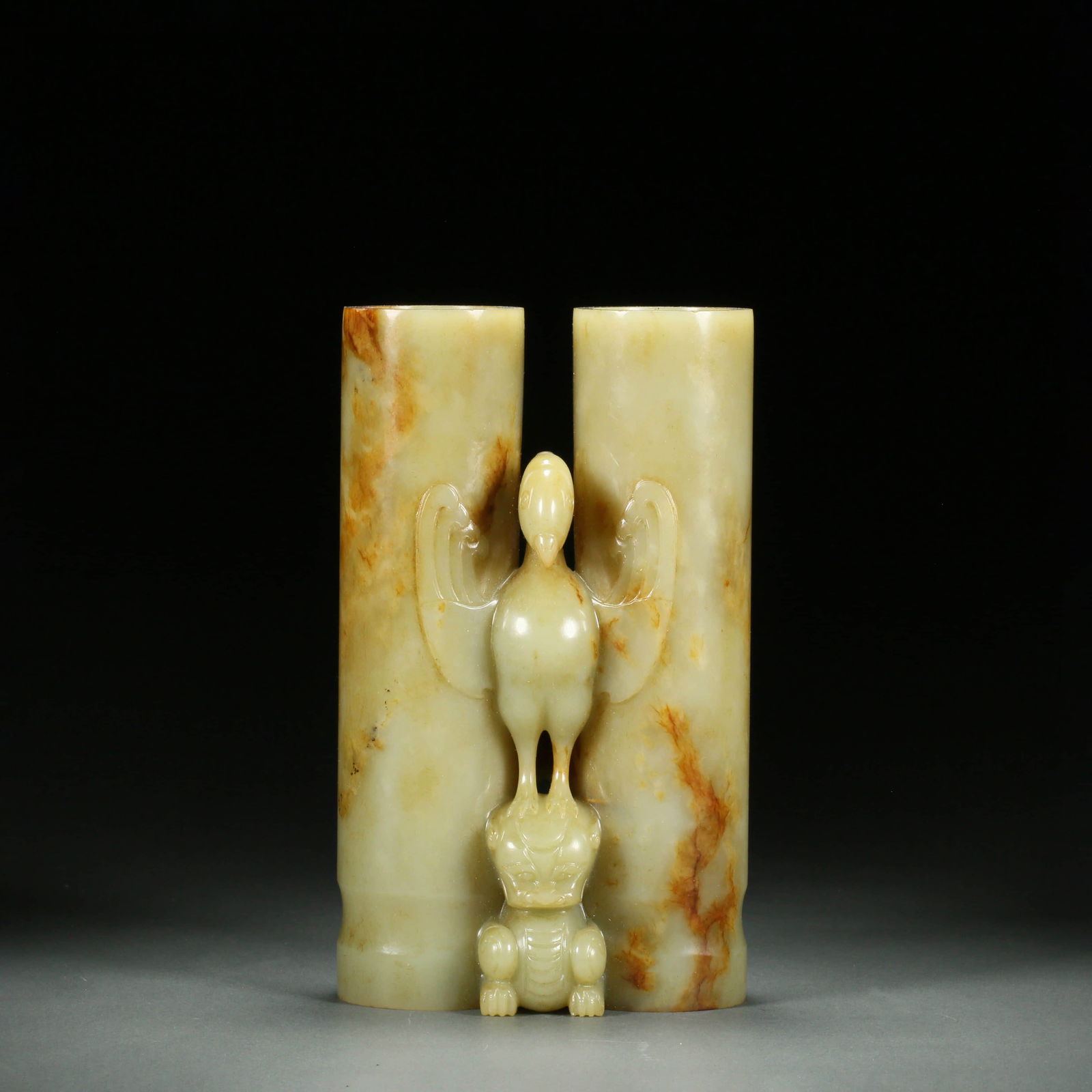 Hetian Jade Vase: Name Hetian Jade Vase Dimensions Length:11cm, Width:7.5cm, Height:18cm, Condition Additional photographs and condition reports are available upon request as a courtesy to our clie
