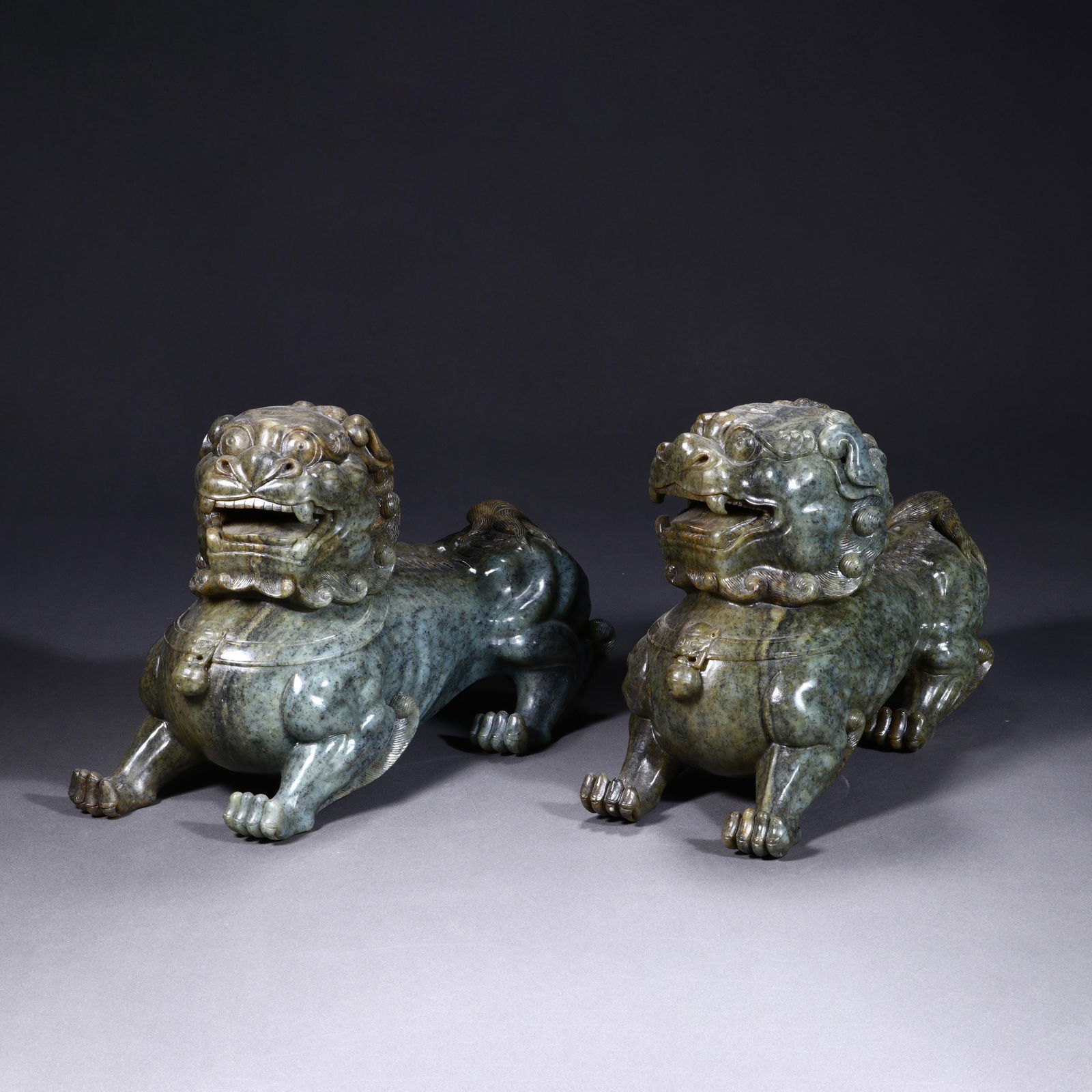 Pair Of Carved-Jade "Mythical Beasts" (1 of 9)
