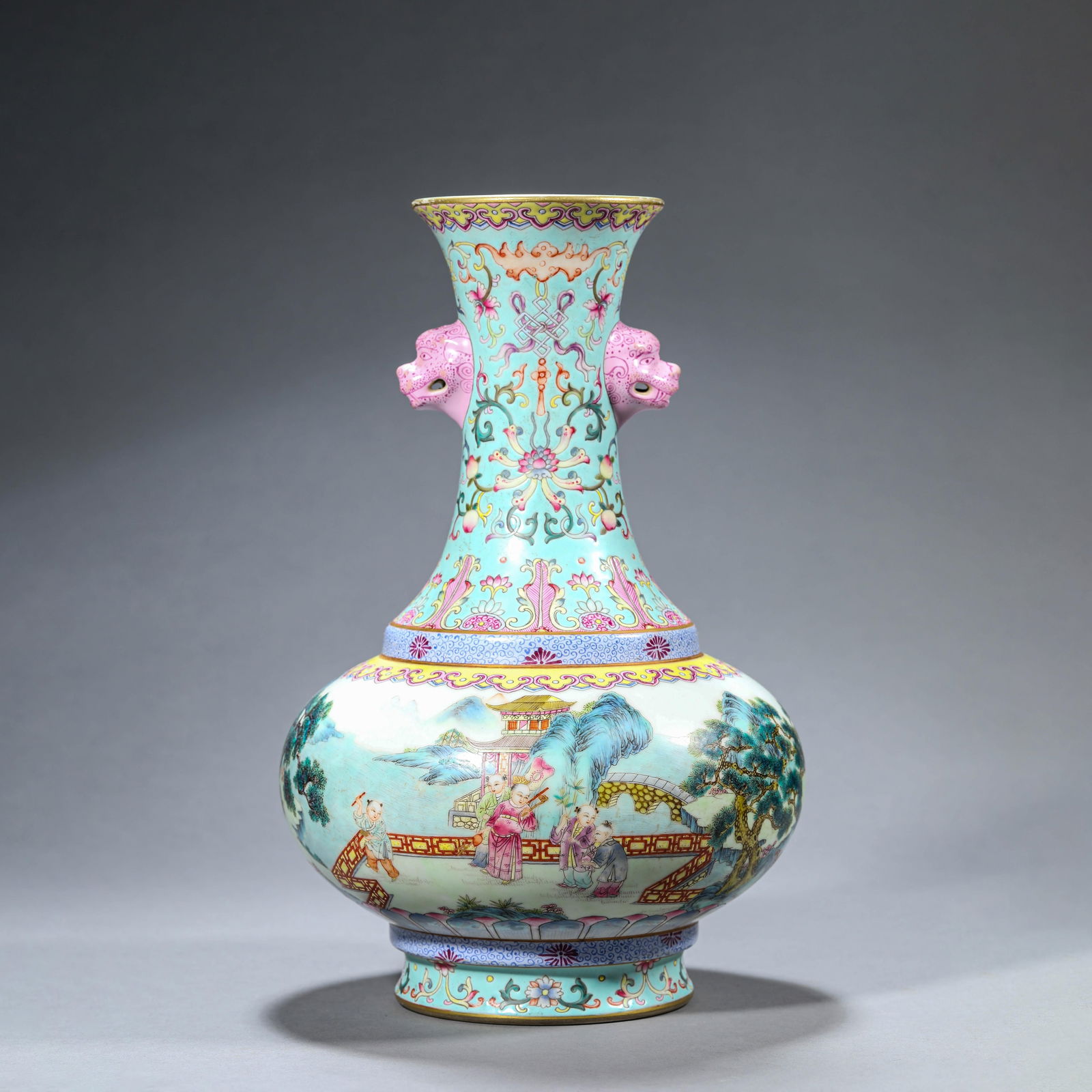 Famille Rose Gourd Pear-Shape Vase (1 of 9)