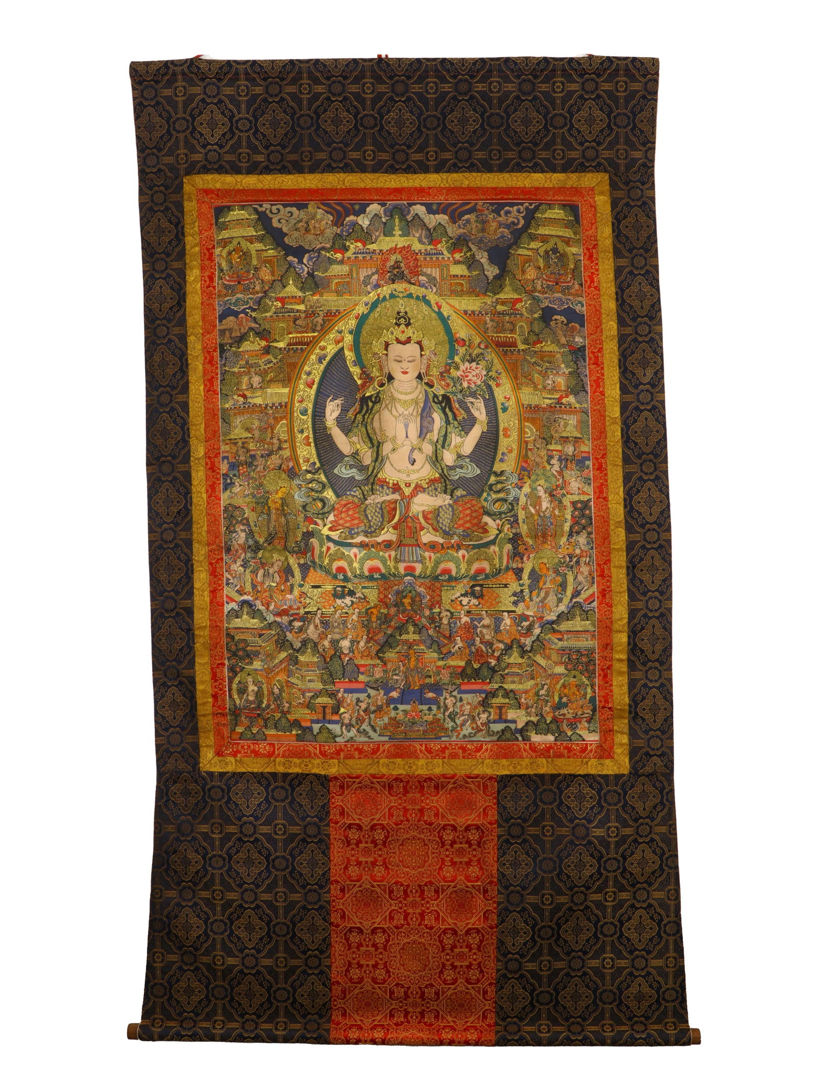 Embroidered "Buddha" Thangka: Name Embroidered "Buddha" Thangka Dimensions Length:106cm Width:72cm Condition Additional photographs and condition reports are available upon request as a courtesy to our clients. A