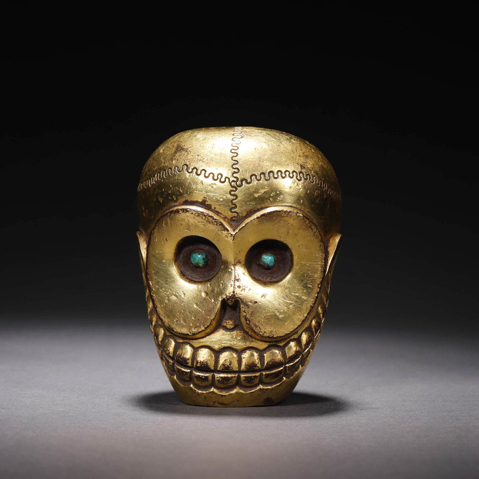 Gilt-Bronze Head of Buddha: Name Gilt-Bronze Head of Buddha Dimensions Length:6.5cm, Width:6cm, Height:9cm, ? Condition Additional photographs and condition reports are available upon request as a courtesy to