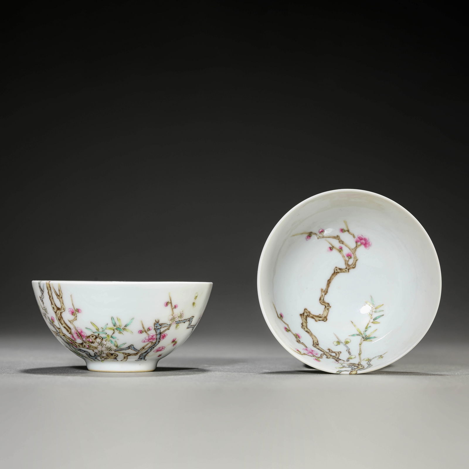 Pair Of Famille-Rose "Floral" Bowls (1 of 7)