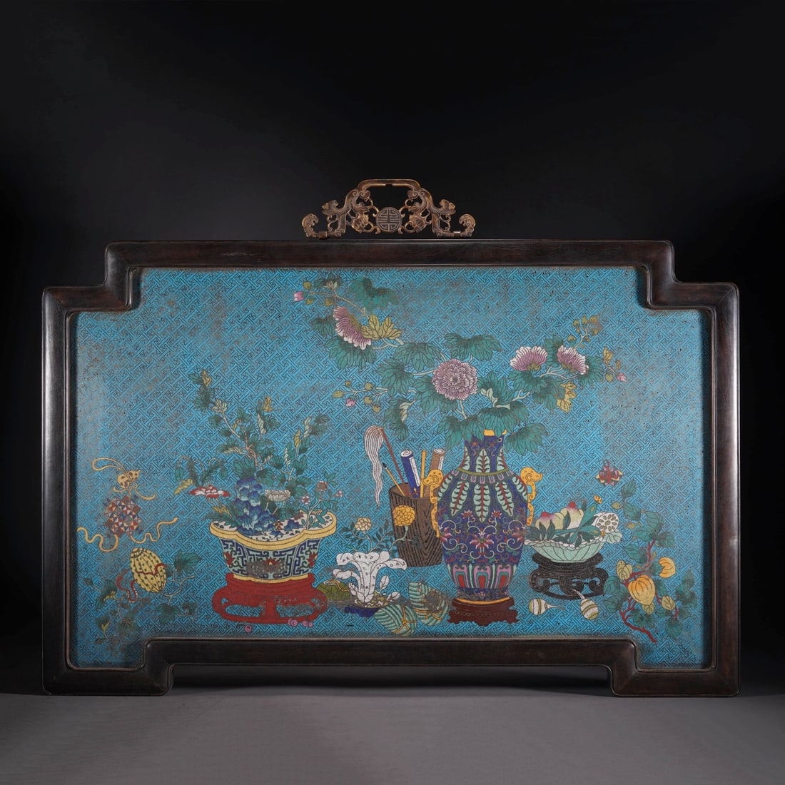 Cloisonne?Enamel?Antique?Objects?Hanging?Screen (1 of 6)