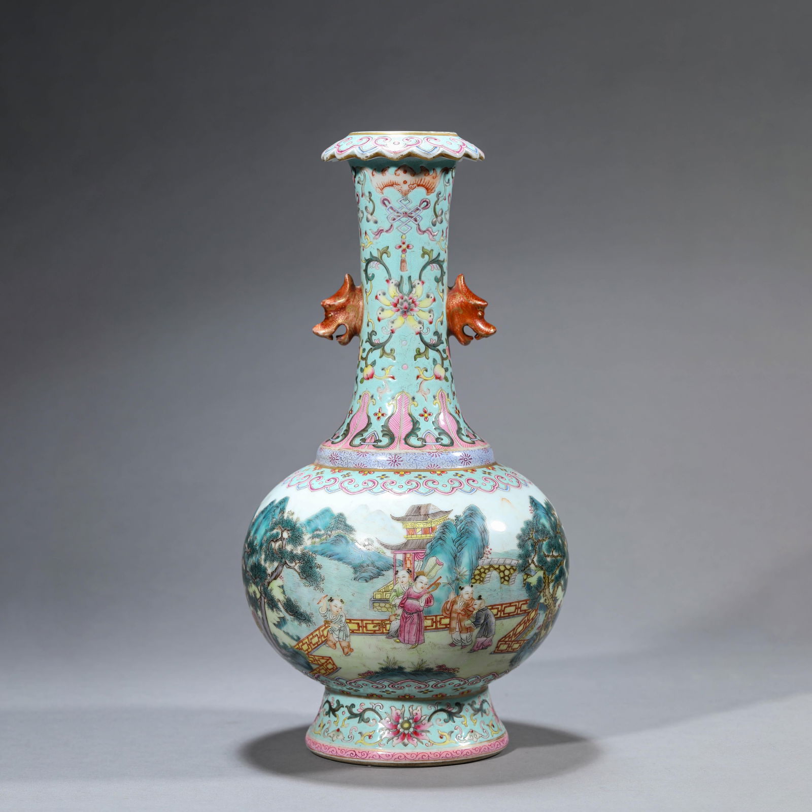 Famille Rose Gourd Pear-Shape Vase (1 of 10)