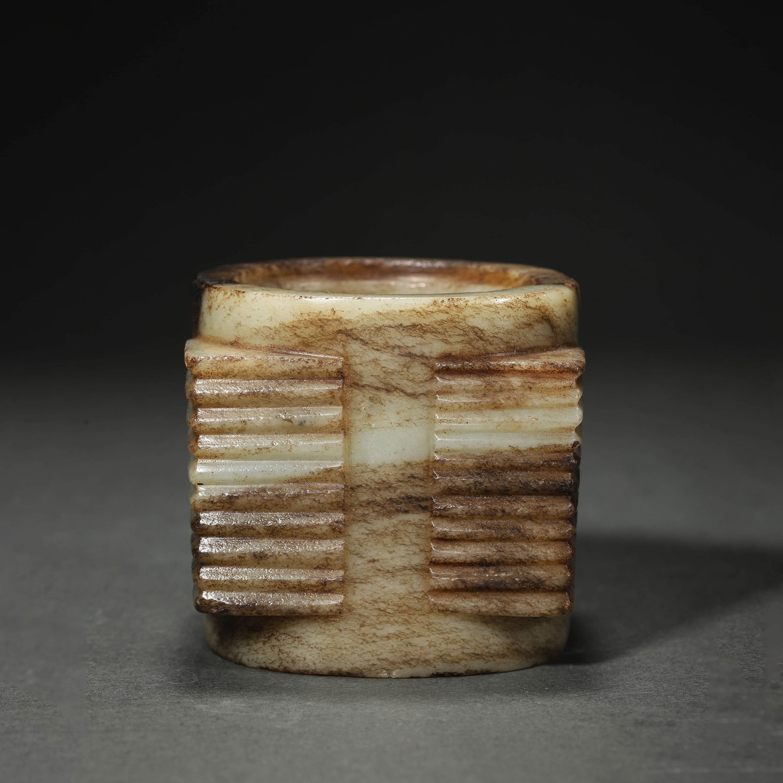 Carved jade Cong vessel (1 of 6)