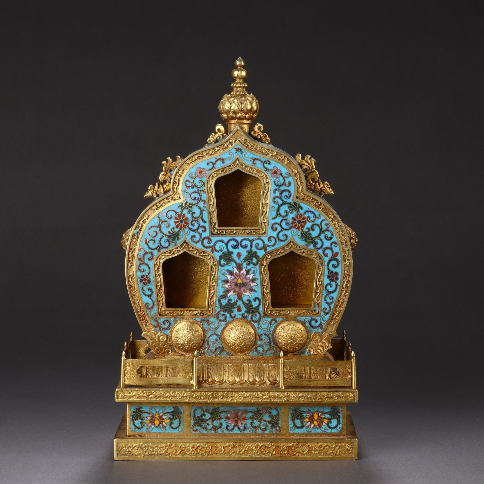 Cloisonne-Enamel "Shrine": Name Cloisonne-Enamel "Shrine" Dimensions Length:18cm Width:10cm Height:29cm Condition Additional photographs and condition reports are available upon request as a courtesy to our cl