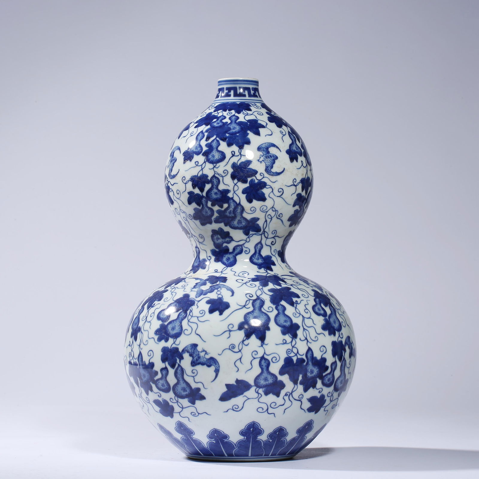 Blue-And-White "Fu-Lu-Shou" Double-Gourd Vase (1 of 12)