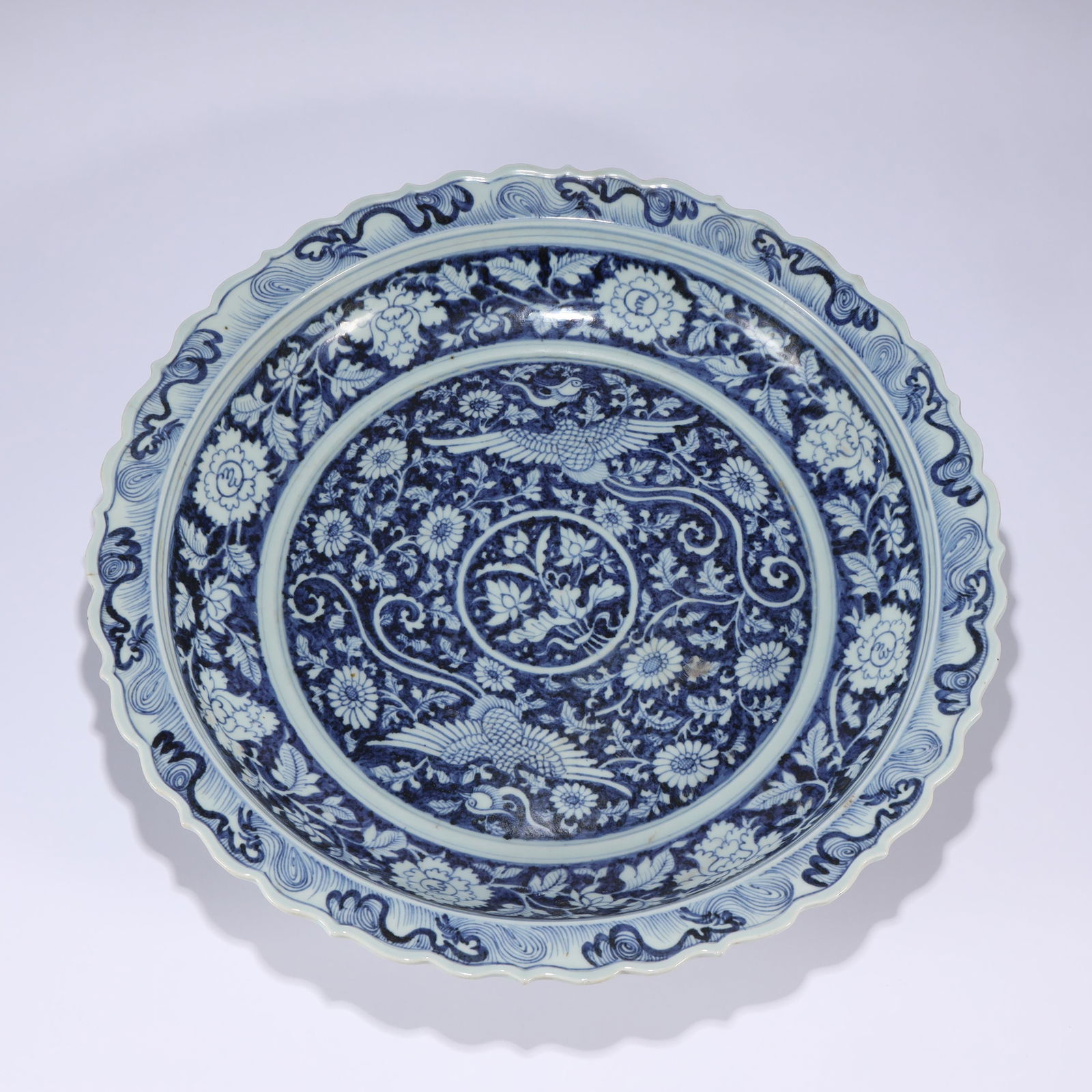 Blue-And-White "Large-Floral" Dish (1 of 9)