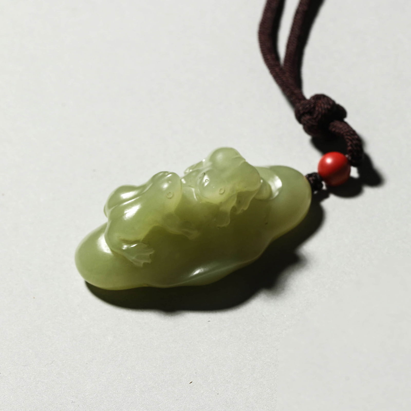 Yellow Jade Two-Frog Pendant (1 of 4)