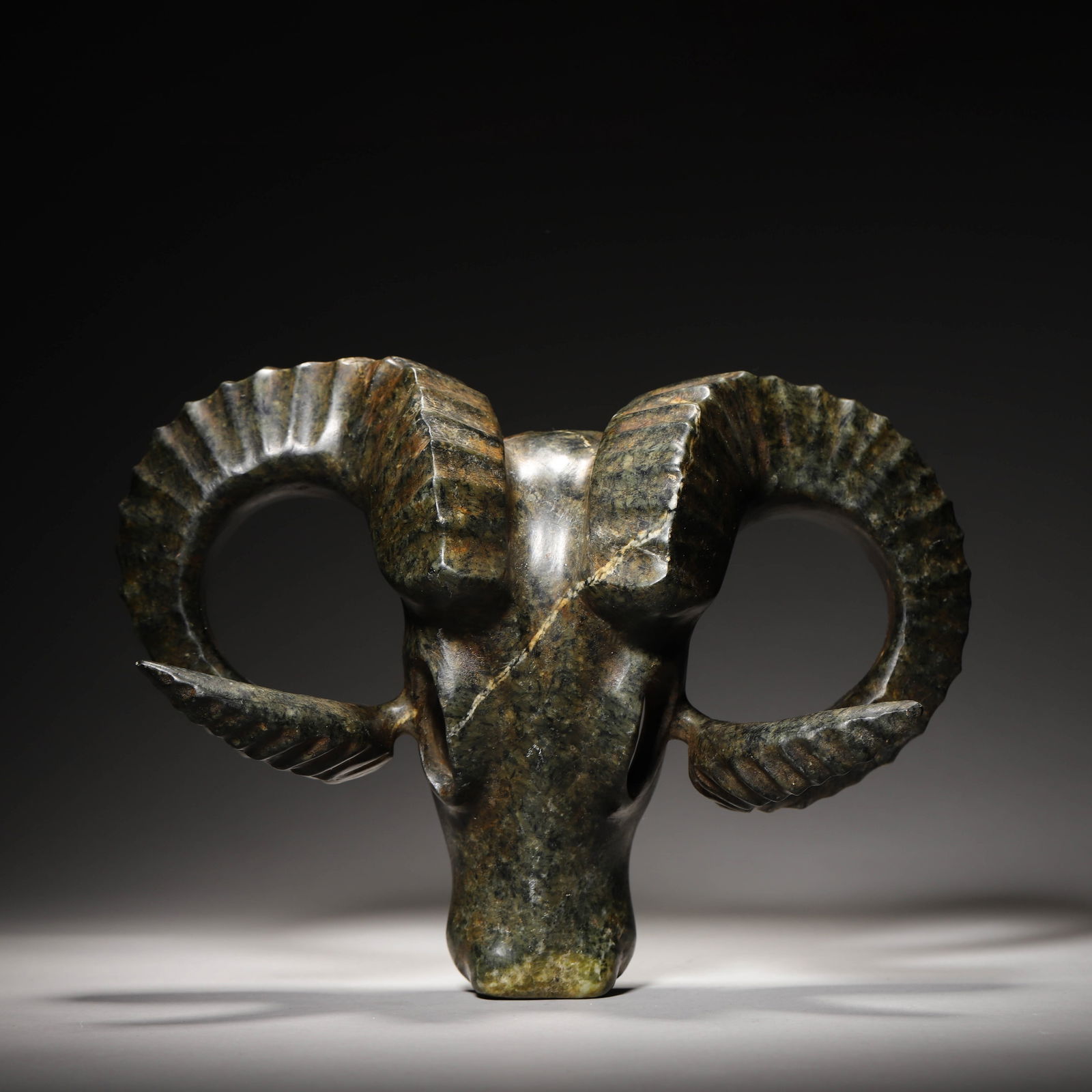 Carved Jade Ram Head: Name Carved Jade Ram Head Dimensions Length:23cm, Width:17cm, ? Condition Additional photographs and condition reports are available upon request as a courtesy to our clients. Any condition