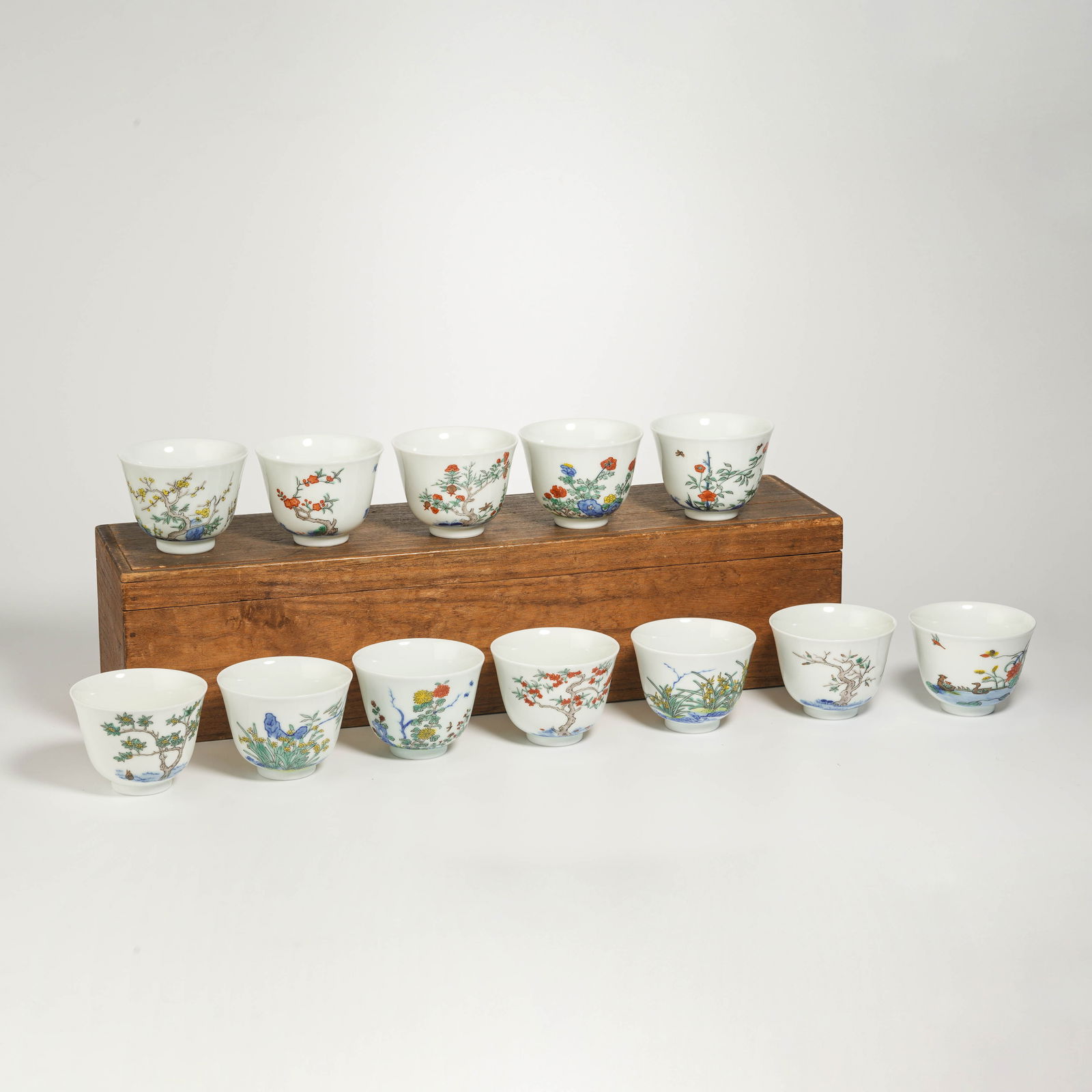 Doucai "Twelve-Flower-Goddesses" Cups: Name Doucai "Twelve-Flower-Goddesses" Cups Dimensions Diam6.5cm Height:5cm Condition Additional photographs and condition reports are available upon request as a courtesy to our clients. Any