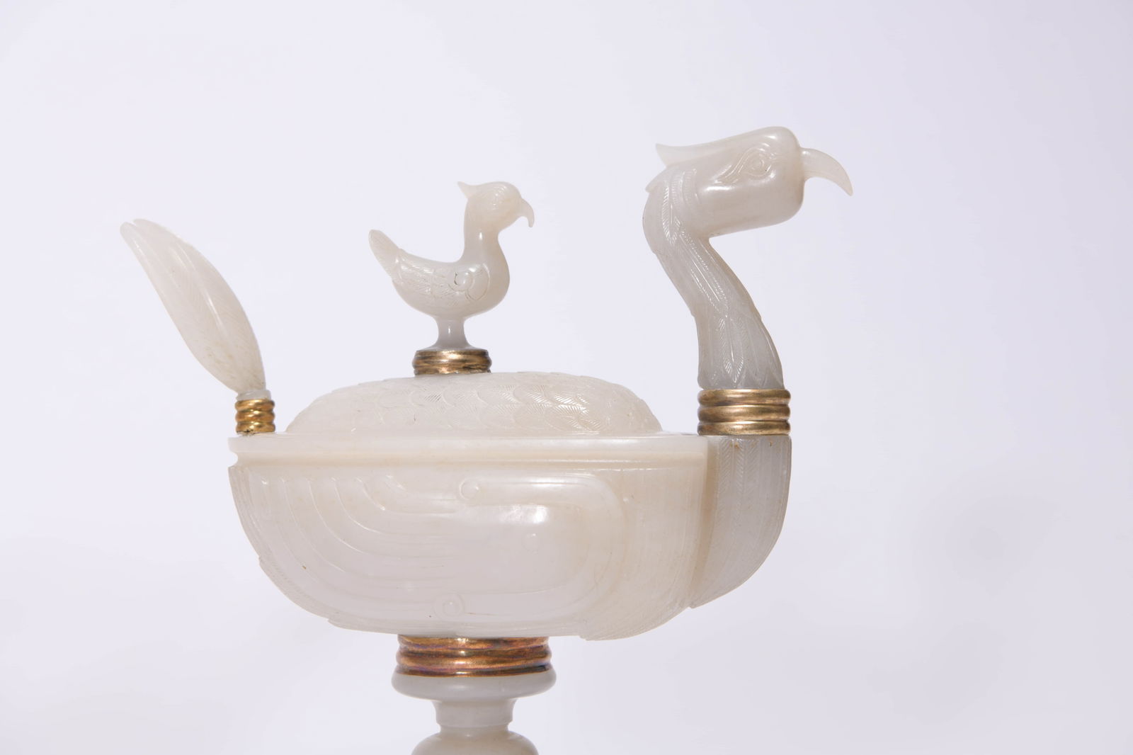 Pair?of?White?Jade?Duck-Form?Censers - 2