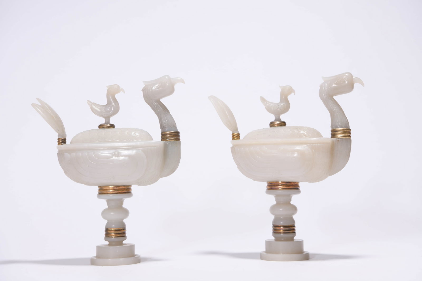 Pair?of?White?Jade?Duck-Form?Censers - 3