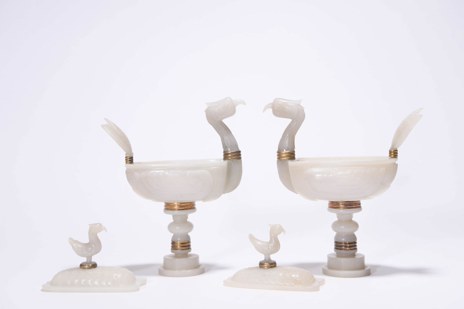 Pair?of?White?Jade?Duck-Form?Censers - 4