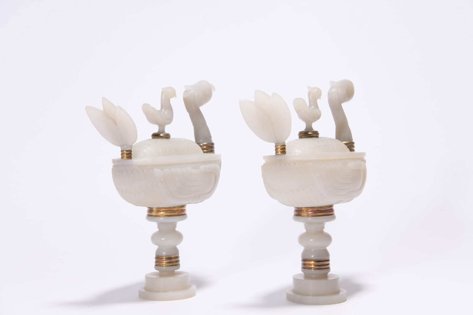 Pair?of?White?Jade?Duck-Form?Censers - 6
