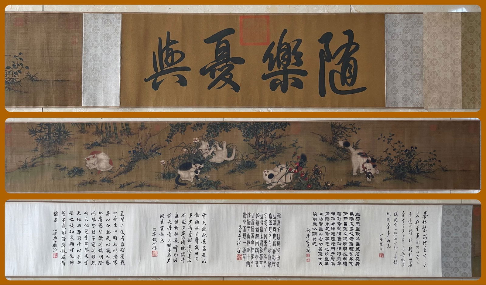 Jiang Tingxi Mark, Chinese Painting, ink and Color on Silk, Hand Scroll: Name Jiang Tingxi Mark, Chinese Painting, ink and Color on Silk, Hand Scroll Dimensions 1;550x25cm? 2;166x24cm Condition Additional photographs and condition reports are available upon