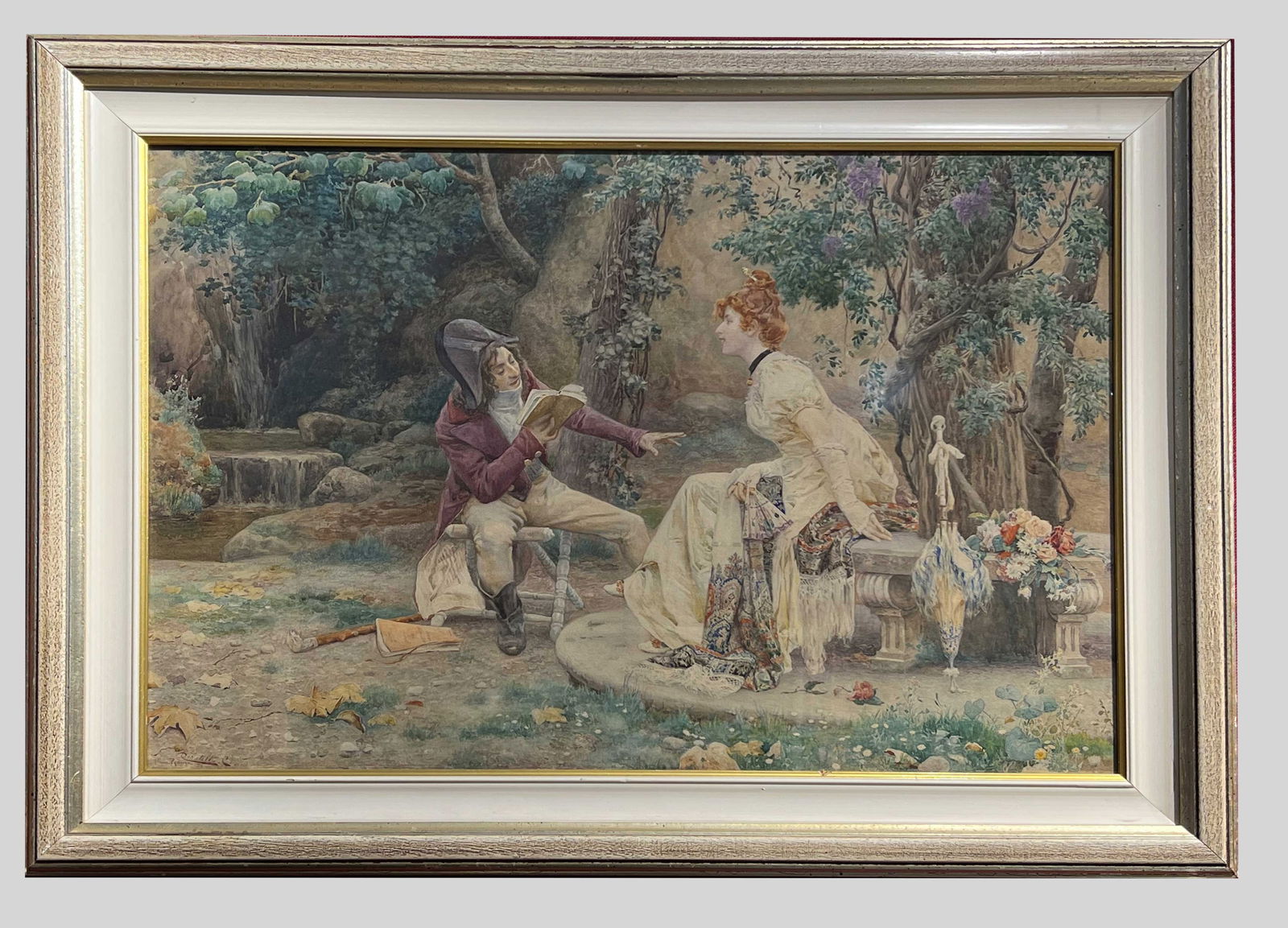 Cesare Tiratelli (Italian painter) Watercolor Intense Love (1 of 9)