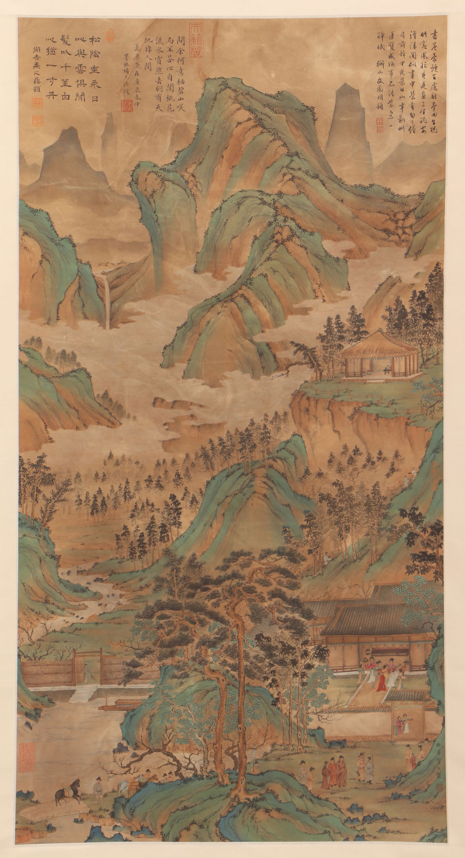 A fine landscape painting on silk by Qiu Ying: Name A fine landscape painting on silk by Qiu Ying Dimensions 115*59 Condition Additional photographs and condition reports are available upon request as a courtesy to our clients. Any