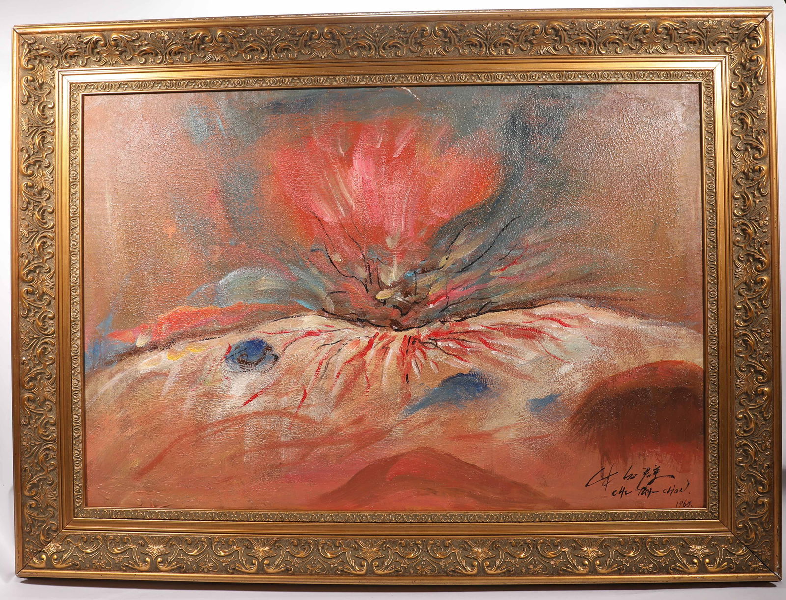 Attributed to Zhu Dequn Fine Oil Painting (1 of 7)