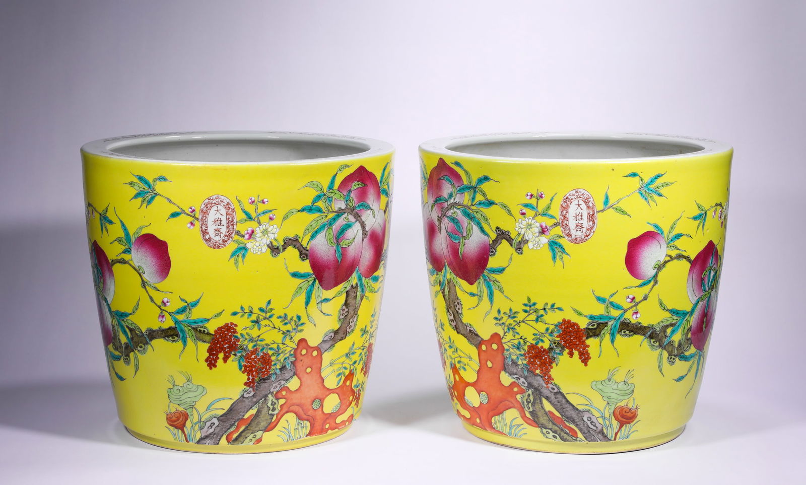 Pastel flowerpots from the Qing Dynasty's Daya Studio (1 of 9)