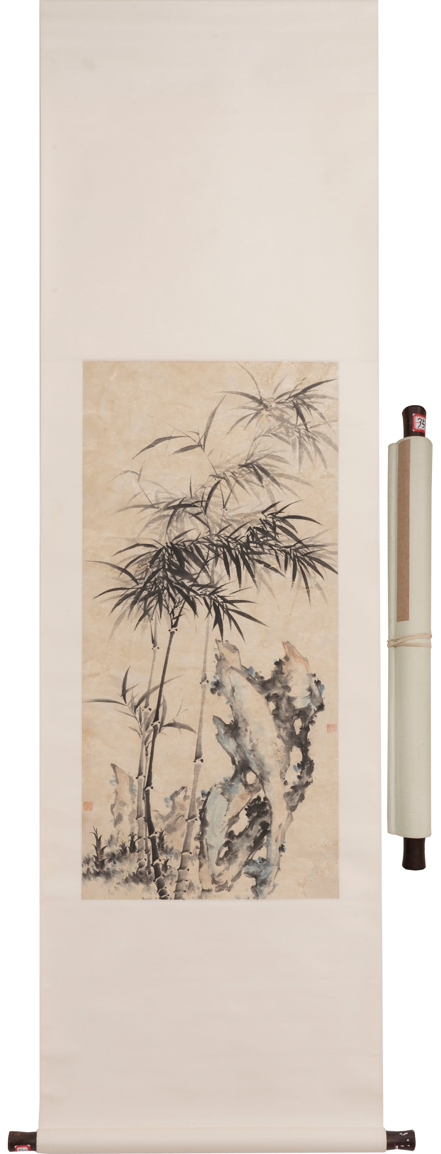 Anonymous Bamboo and Stone Paper Scroll: Name Anonymous Bamboo and Stone Paper Scroll Dimensions 94*44.5 Condition Additional photographs and condition reports are available upon request as a courtesy to our clients. Any condition