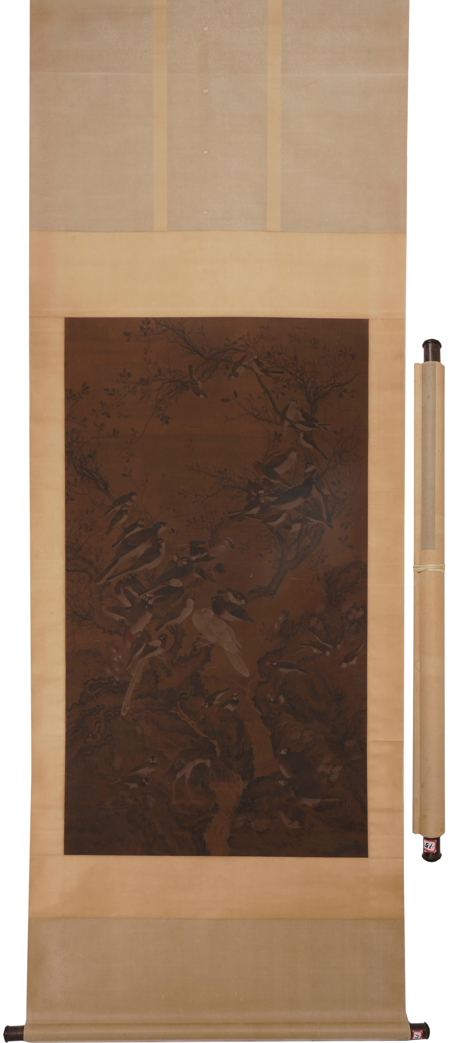 Anonymous Hundred Birds Silk Scroll (1 of 10)