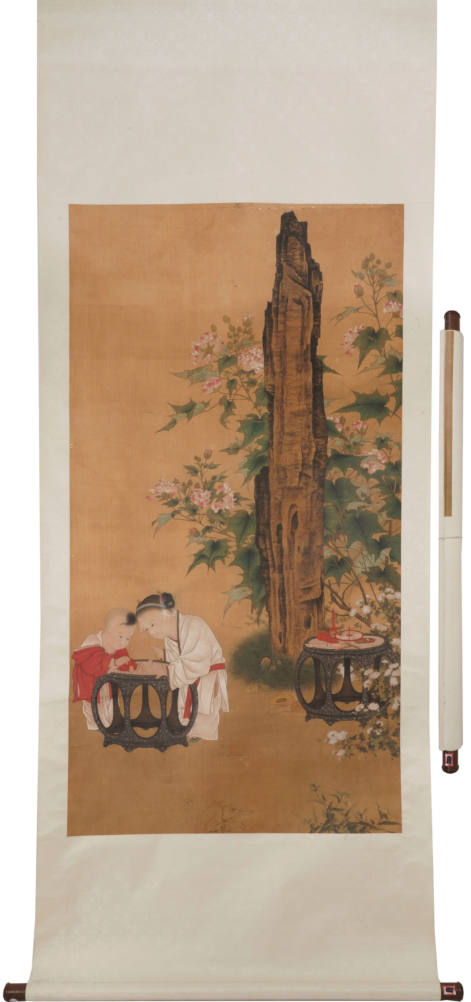 Anonymous Flower-Figure Silk Scroll (1 of 11)