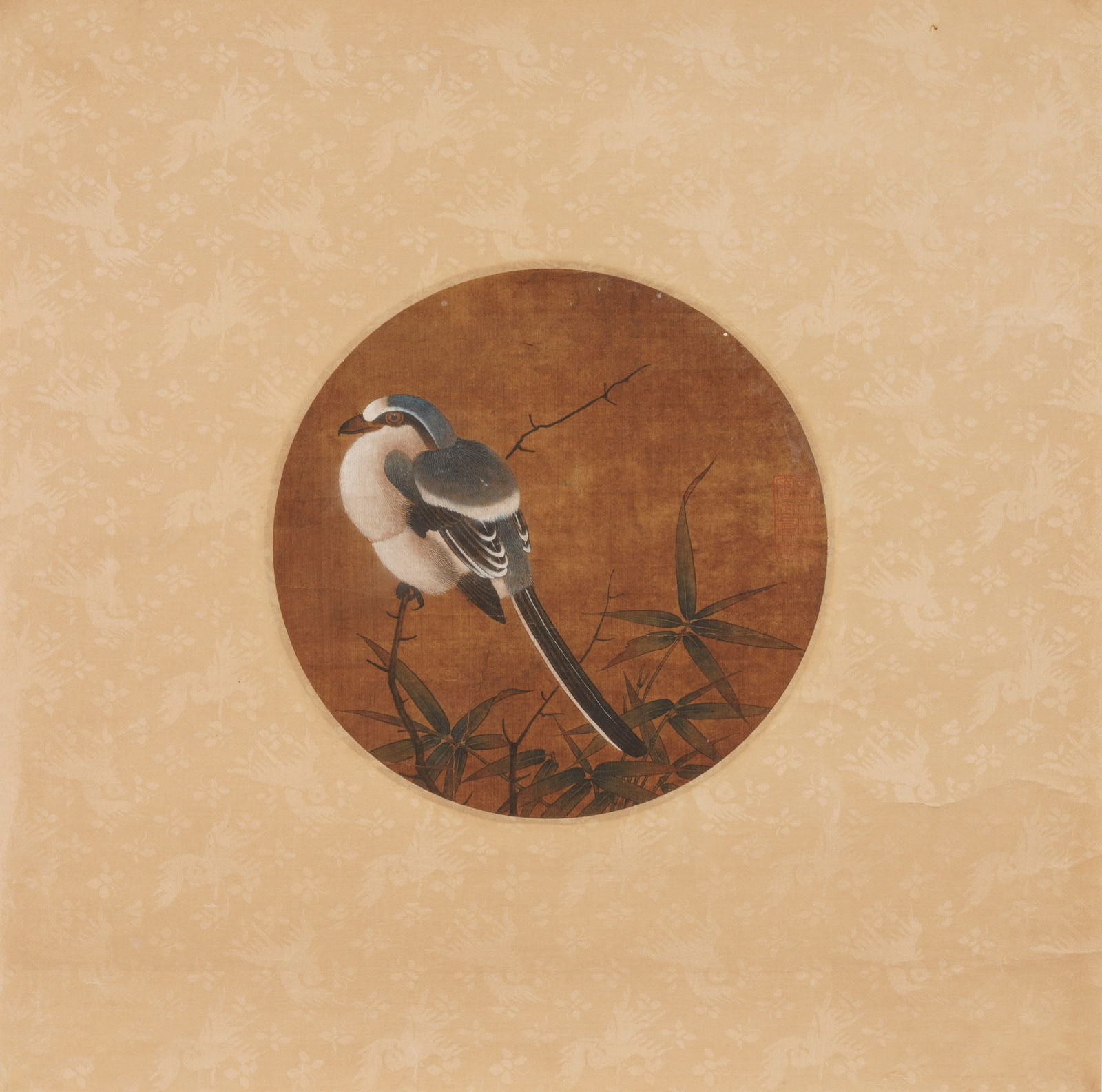 Anonymous Bamboo and Bird Painting on silk: Name Anonymous Bamboo and Bird Painting on silk Dimensions 24*24.5 Condition Additional photographs and condition reports are available upon request as a courtesy to our clients. Any