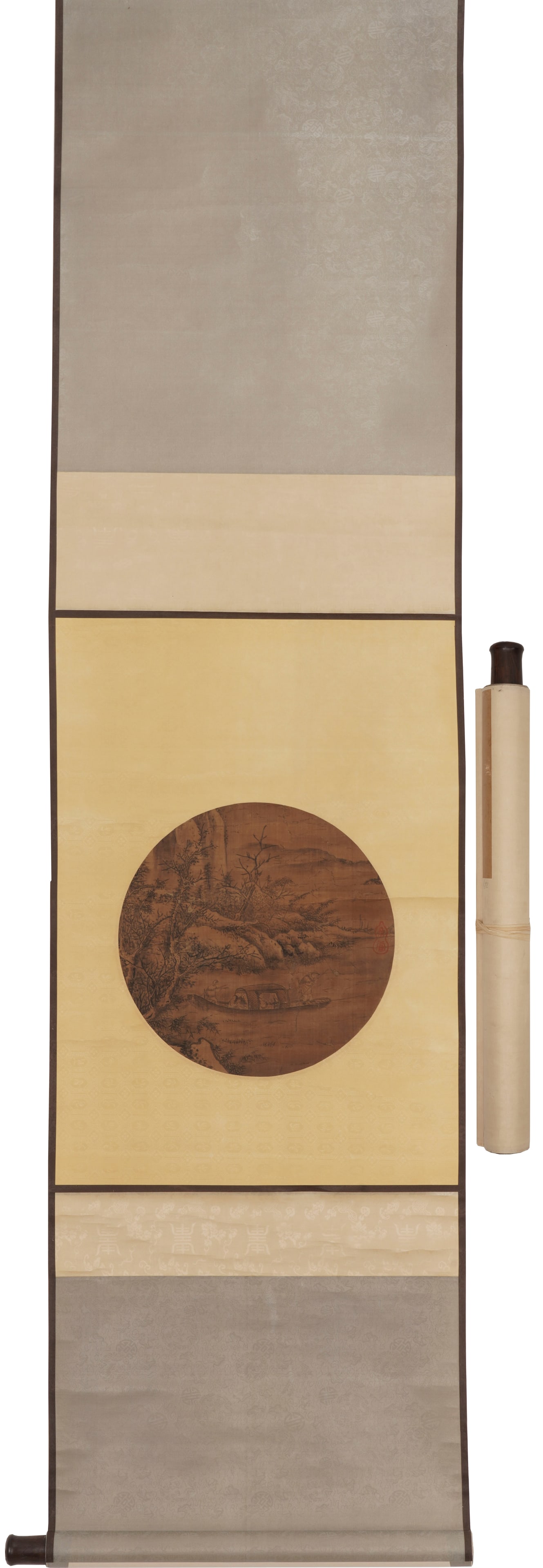 Anonymous Landscape Fishing Boat Silk Vertical Scroll (1 of 7)