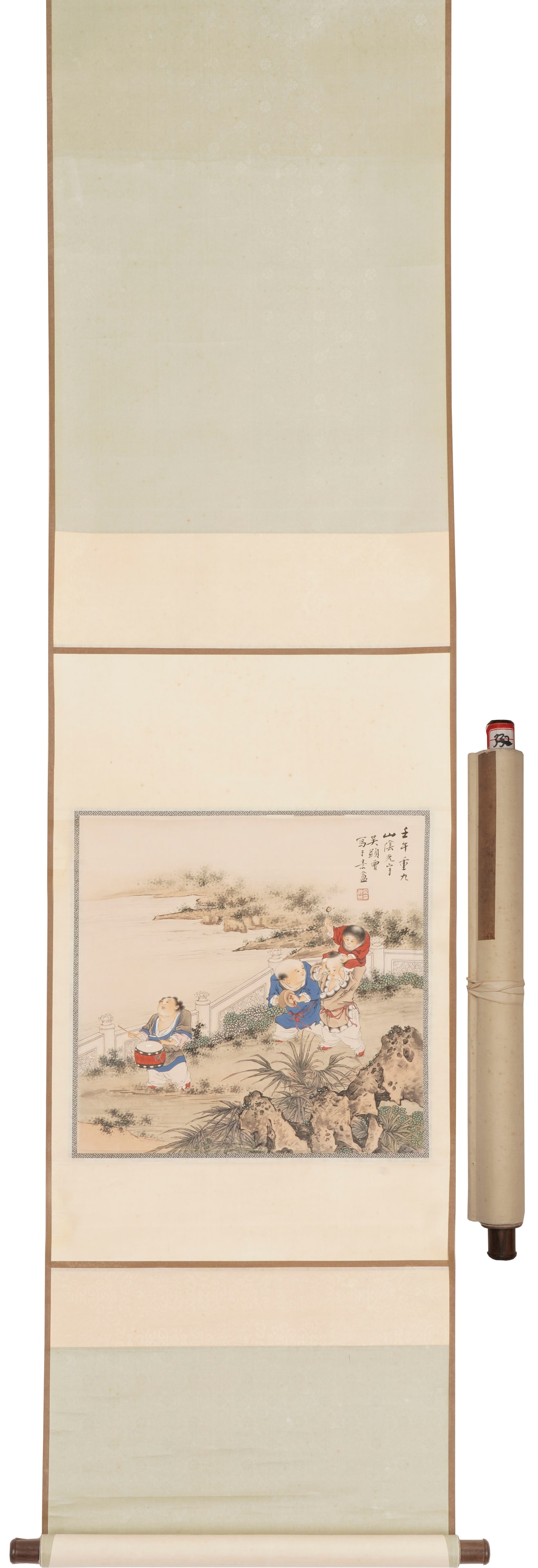 Wu Guangyu's infant play book on a vertical scroll (1 of 8)