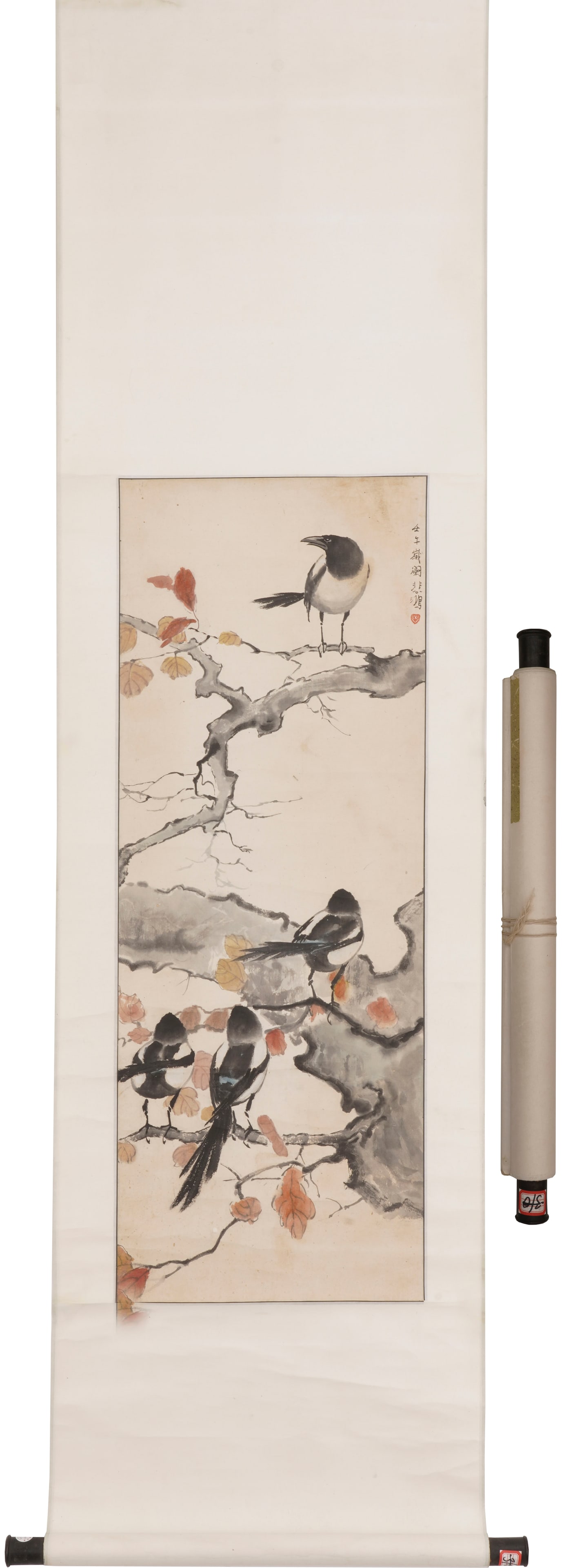 Xu Beihong's Delight on the Branch Paper Scroll (1 of 8)