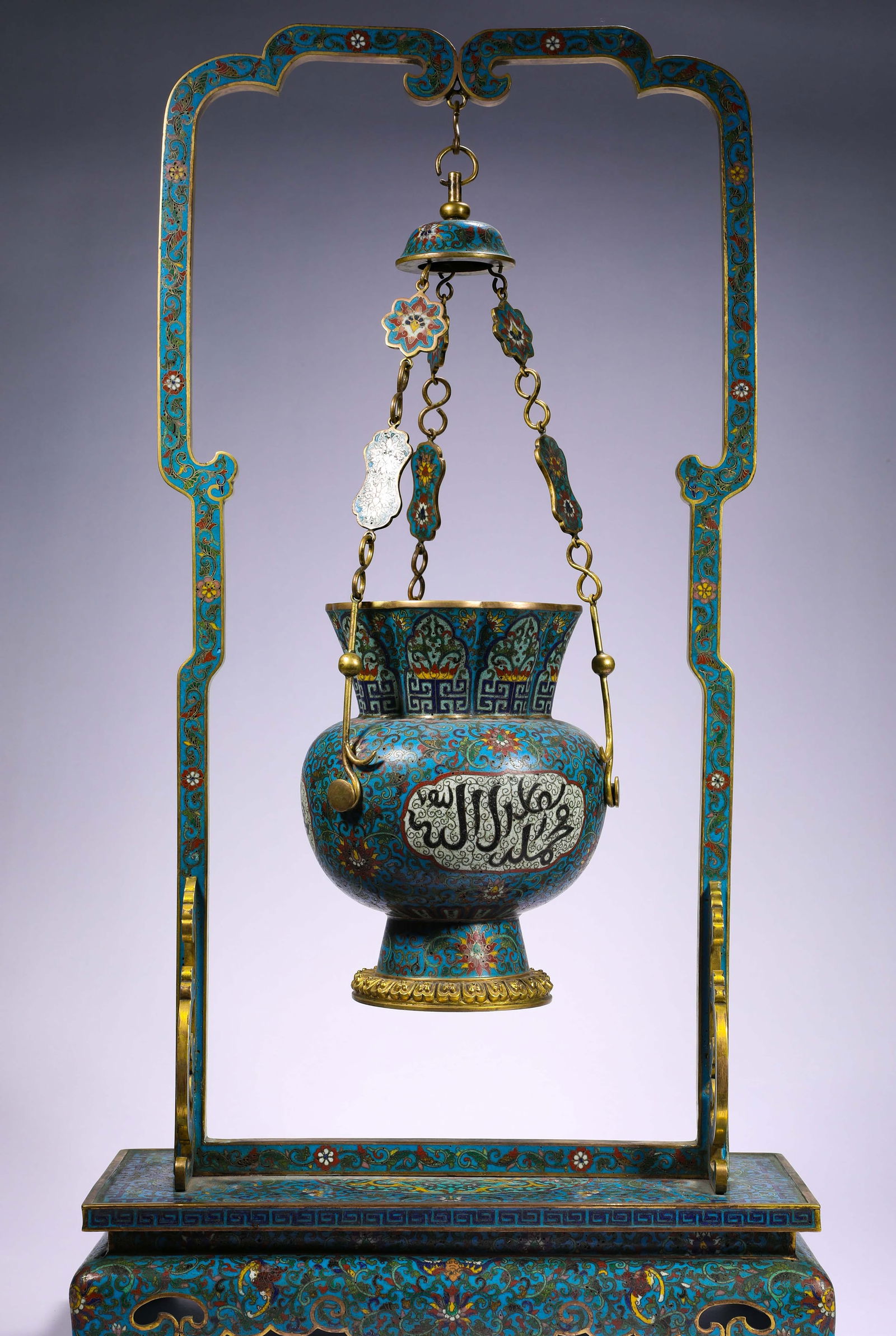 Qianlong copper cloisonne enamel hanging furnace of the Qing Dynasty (1 of 10)